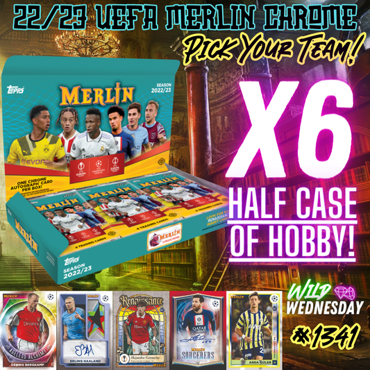 Break 1341 - 22/23 Merlin Chrome Hobby Half Case - 6 Boxes - Pick Your Team/Player!