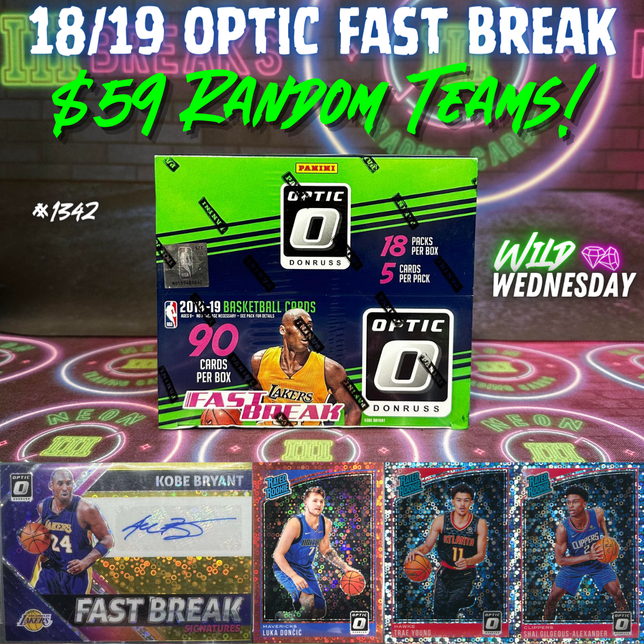 Break 1342 - NBA 18/19 Optic Fast Break - $59 Random Teams!