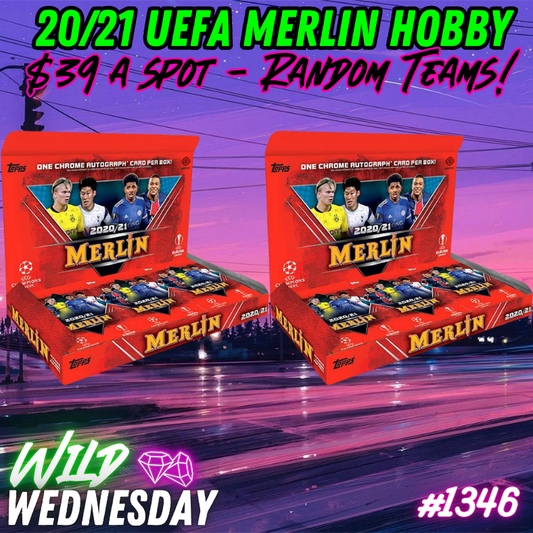 WILD WEDNESDAY APPRECIATION Break 1346 - 20/21 Merlin Chrome Hobby 2 Box - Random Teams - $39 a spot!