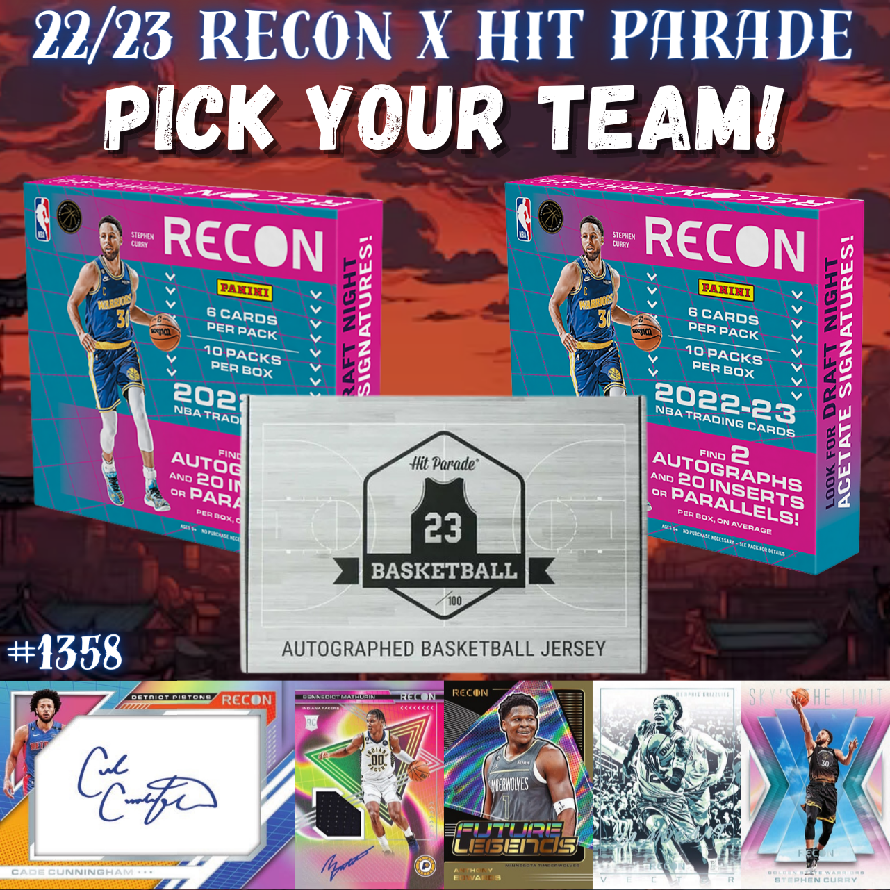 Break 1358 - NBA 22/23 Recon x Hit Parade Jersey 3 Box - Pick Your Team!