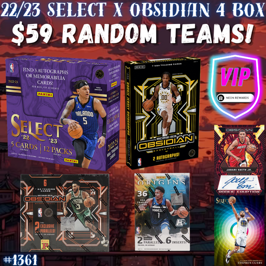 Break 1361 - 22/23 NBA Select x Obsidian 4 Box - $59 Random Teams!