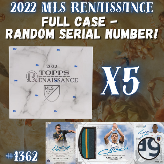 Break 1362 - 2022 Topps MLS Renaissance - FULL CASE - Random Serial Number - $69 a spot!