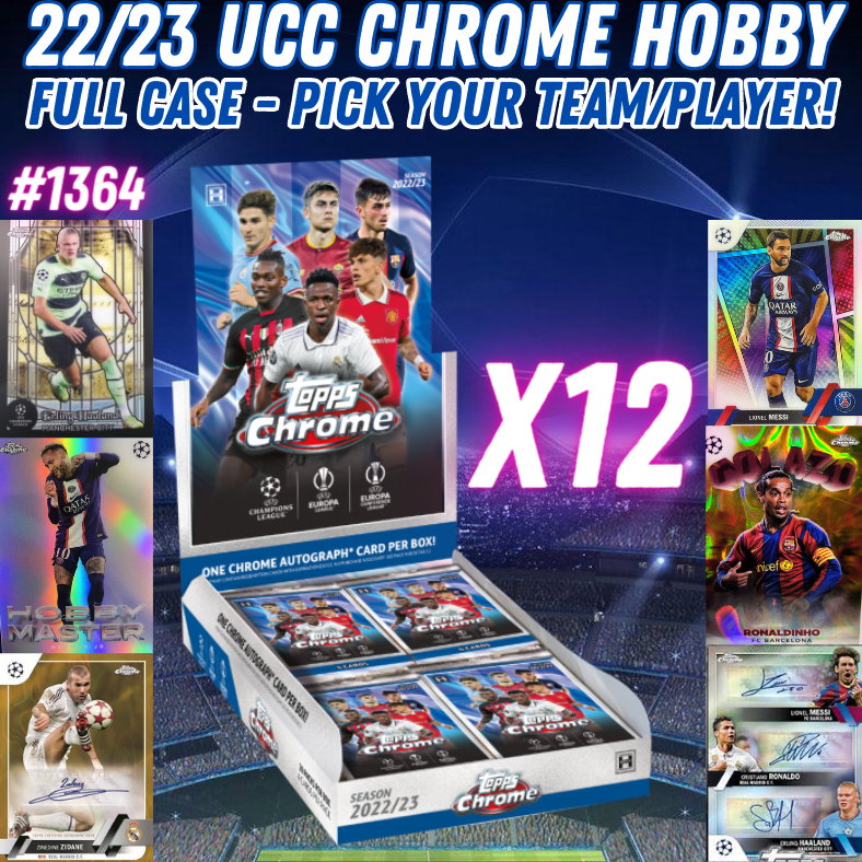 Break 1364 - 22/23 UCC Chrome Hobby Full Case - Pick Your Team/Player!