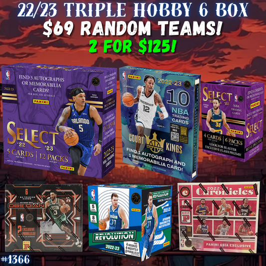 Break 1366 - NBA 22/23 Triple Hobby ft Select 6 Box - $69 Random Teams!