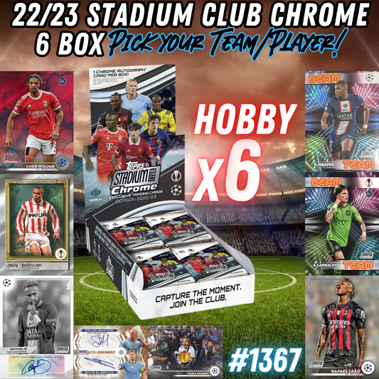 Break 1367 - 22/23 Topps UEFA Stadium Club Chrome - 6 Boxes - Pick Your Team!