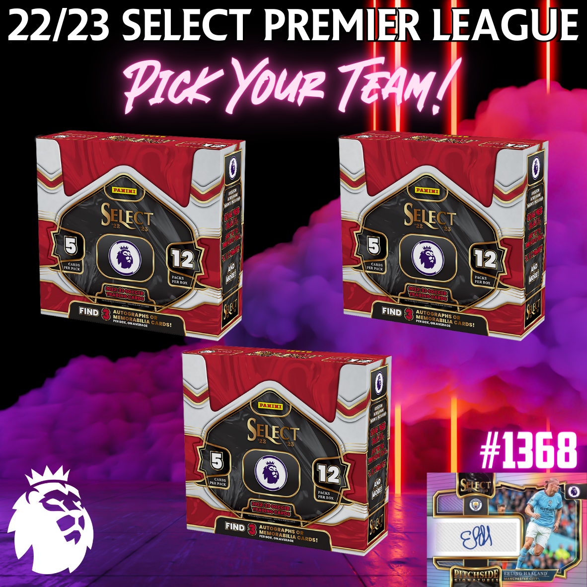 Break 1368 - 22/23 EPL Select Hobby 3 Box - Pick Your Team/Player!