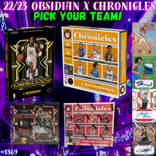 Break 1369 - NBA 22/23 Obsidian x Chronicles 4 Box - Pick Your Team!