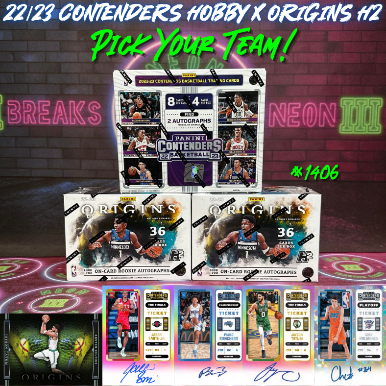 Break 1406 - NBA 22/23 Contenders Hobby x Origins H2 3 Box - Pick Your Team!