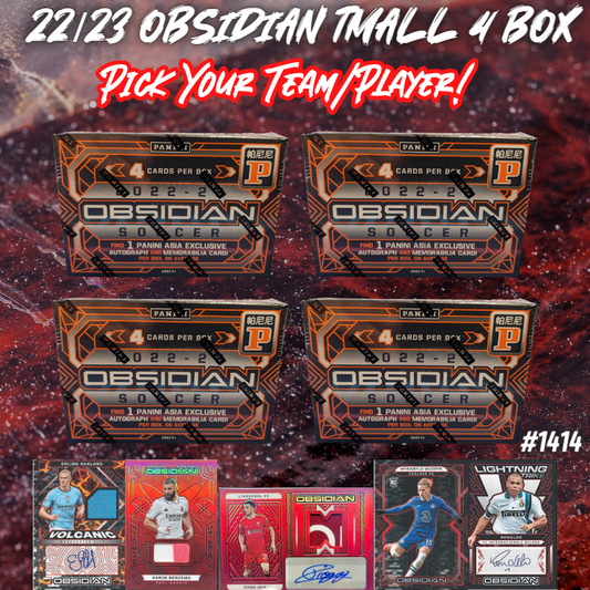 Break 1414 - 22/23 Obsidian Soccer Tmall 4 Box - Pick Your Team/Player!