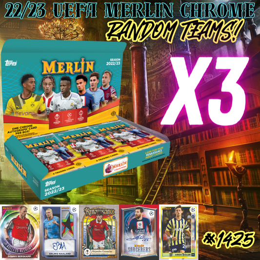 Break 1425 - 22/23 Topps UEFA Merlin Hobby 3 Box Random Teams - $69 a spot!