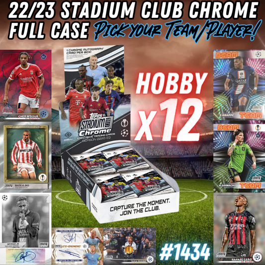 Break 1434 - 22/23 Topps UEFA Stadium Club Chrome - FULL CASE - 12 Boxes - Pick Your Team!