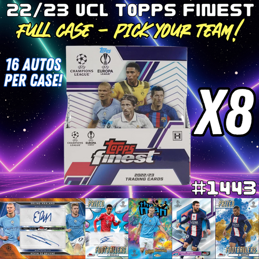 Break 1443 - 22/23 Topps Finest UEFA Hobby - FULL CASE - Pick Your Player / Team