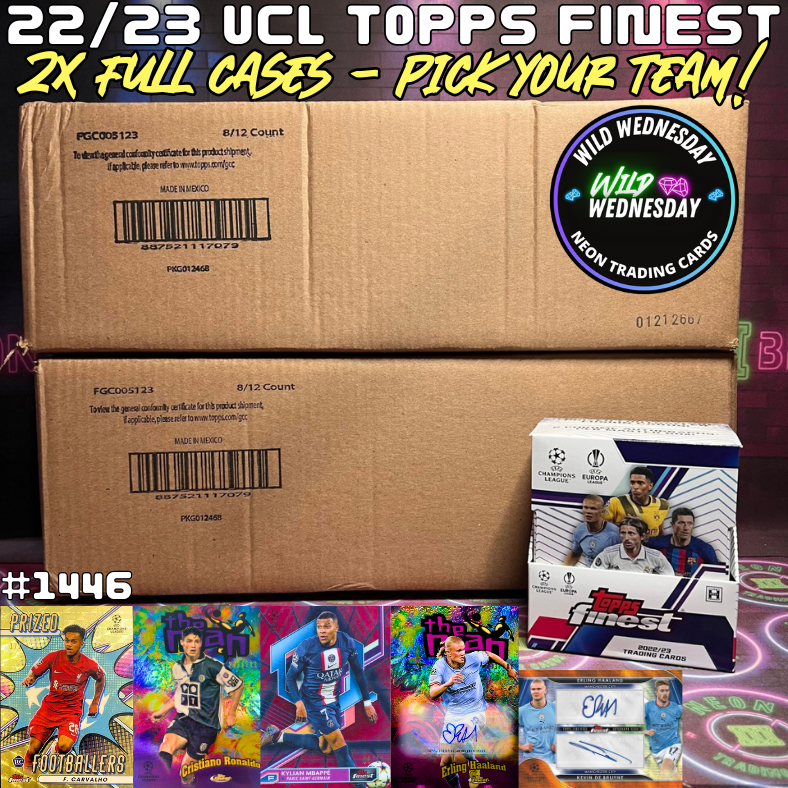 Break 1446 - 22/23 Topps Finest UEFA Hobby - 2x FULL CASE - 16 Master Boxes - Pick Your Player / Team!