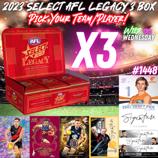 Break 1448 - 2023 AFL Select Legacy 3 Box - Pick Your Team!