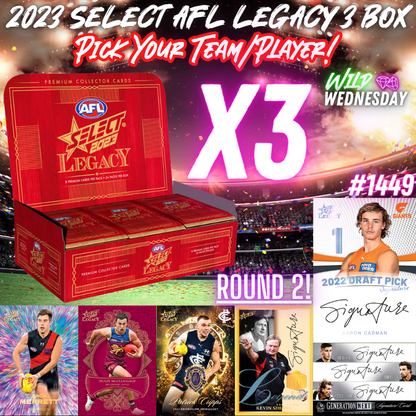 Break 1449 - 2023 AFL Select Legacy 3 Box - Pick Your Team ROUND 2!