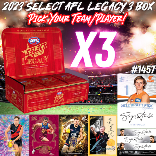 Break 1457 - 2023 Select AFL Legacy 3 Box - Pick Your Team!