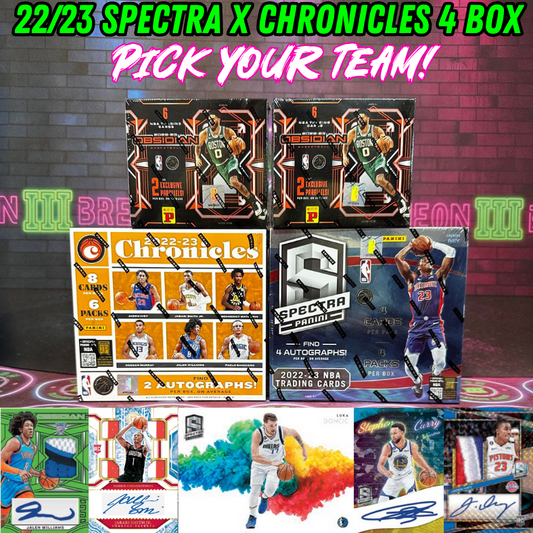 Break 1471 - NBA 22/23 Spectra Hobby x Chronicles x Obsidian 4 Box - Pick Your Team!