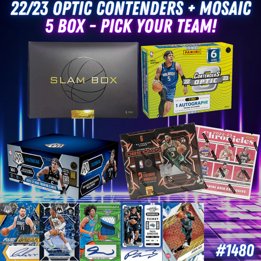 Break 1480 - NBA 22/23 Optic Contenders x Slam Box x Mosaic 5 Box - Pick Your Team!