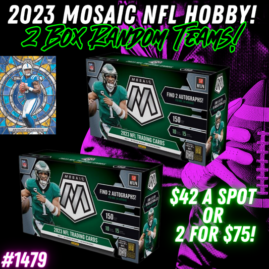 Break 1479 - 2023 NFL Mosaic Hobby - 2 Box - Random Teams!