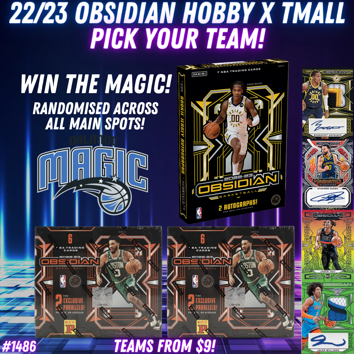 Break 1486 - NBA 22/23 Obsidian Hobby x Tmall 3 Box - Pick Your Team!