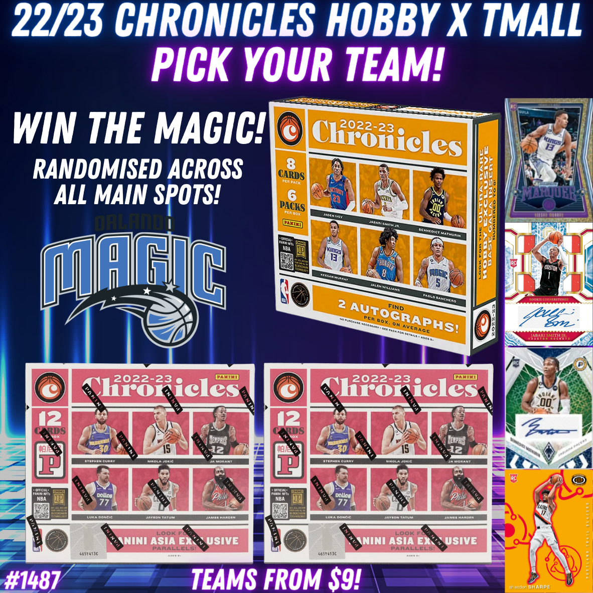 Break 1487 - NBA 22/23 Chronicles Hobby x Asia 3 Box - Pick Your Team!