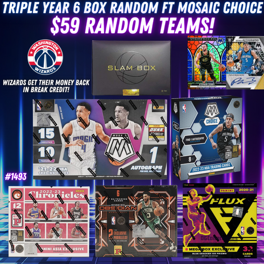 Break 1493 - NBA Triple Year 6 Box Mixer ft Mosaic Choice - $59 Random Teams!