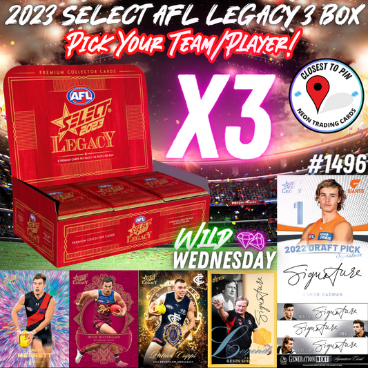 Break 1496 - 2023 AFL Select Legacy 3 Box - Pick Your Team!