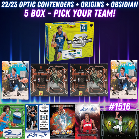 Break 1516 - NBA 22/23 Origins x Obsidian 5 Box Mixer - Pick Your Team!