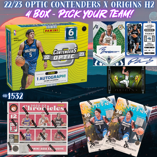 Break 1532 - NBA 22/23 Optic Contenders x Origins H2 4 Box - Pick Your Team!