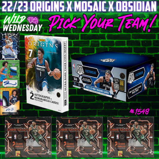 Break 1548 - NBA 22/23 Origins x Mosaic x Obsidian 5 Box - Pick Your Team!