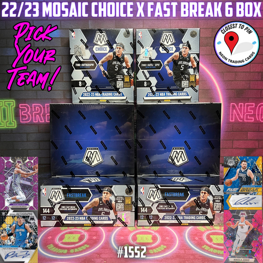 Break 1552 - NBA 22/23 Mosaic Choice x Fast Break 6 Box - Pick Your Team!