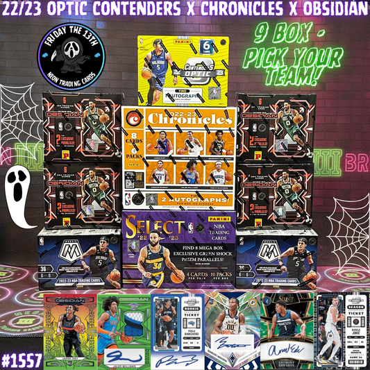 Break 1557 - NBA 22/23 Optic Contenders x Chronicles x Obsidian 9 Box - Pick Your Team!