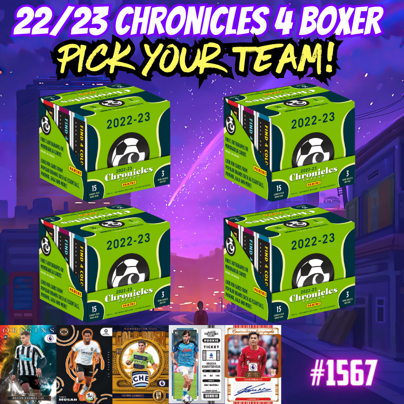 Break 1567 - 22/23 Chronicles Soccer - 4 Boxes - Pick Your Team!