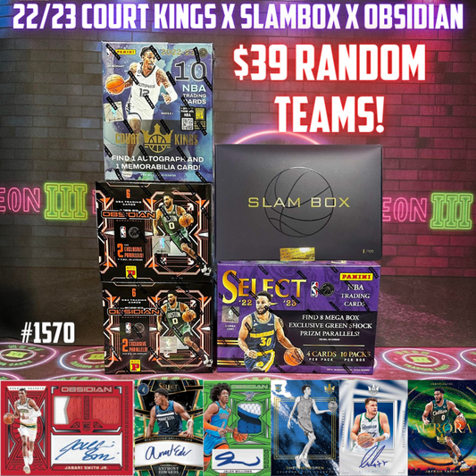 Break 1570 - NBA 22/23 Court Kings x Slam Box x Obsidian 5 Box - $39 Random Teams!