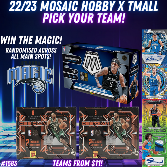 Break 1583 - NBA 22/23 Mosaic Hobby x Obsidian Asia 3 Box - Pick Your Team!