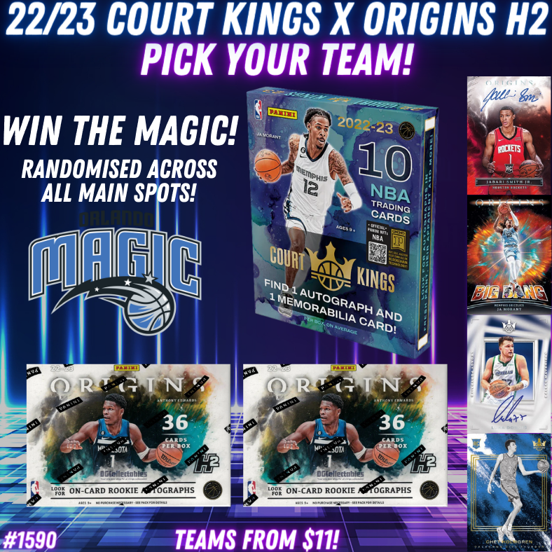 Break 1590 - NBA 22/23 Court Kings Hobby x Origins H2 3 Box - Pick Your Team!