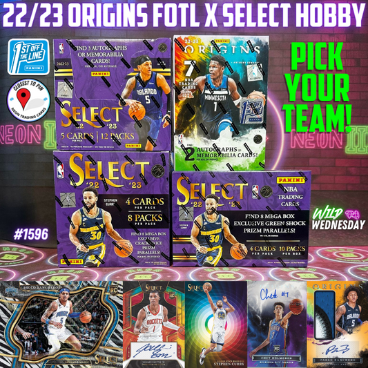 Break 1596 - NBA 22/23 Origins FOTL x Select Hobby 4 Box - Pick Your Team!