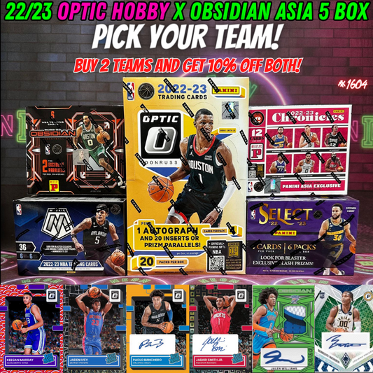 Break 1604 - NBA 22/23 Optic HOBBY x Obsidian Asia 5 Box - Pick Your Team!