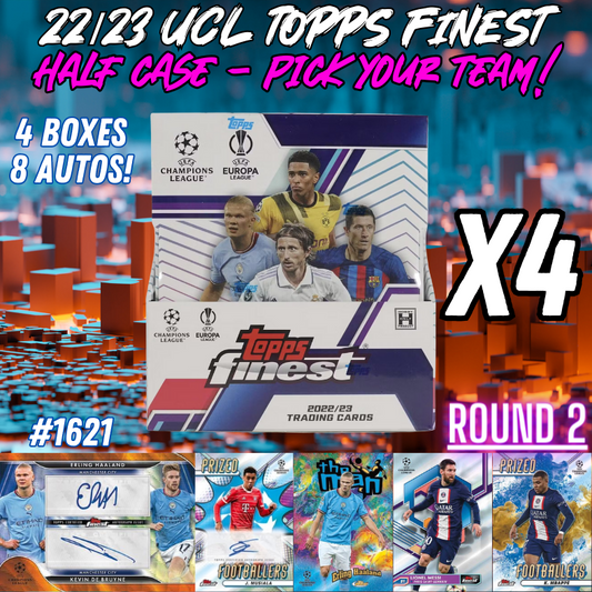 Break 1621 - 22/23 Topps Finest UEFA Hobby - HALF CASE - Pick Your Player / Team ROUND 2!