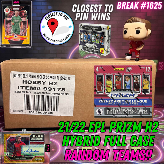 Break 1625 - 21/22 EPL Prizm H2 Hybrid - Full Case - Random Team!