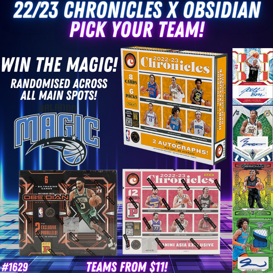 Break 1629 - NBA 22/23 Chronicles Hobby & Asia x Obsidian 3 Box - Pick Your Team!