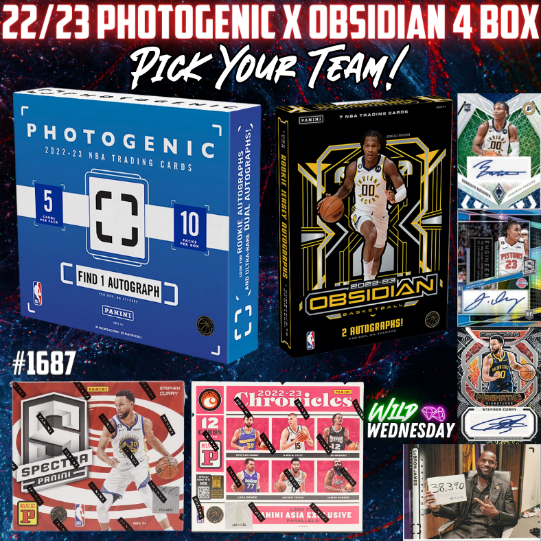 Break 1687 - NBA 22/23 Photogenic x Obsidian 4 Box - Pick Your Team!