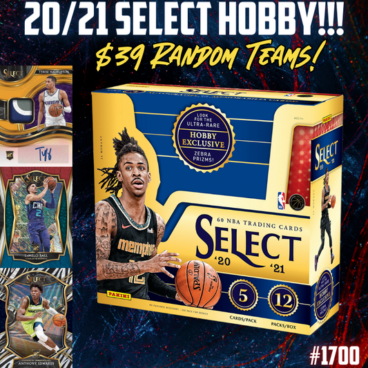 Break 1700 - 20/21 NBA Select Hobby - $39 Random Teams!