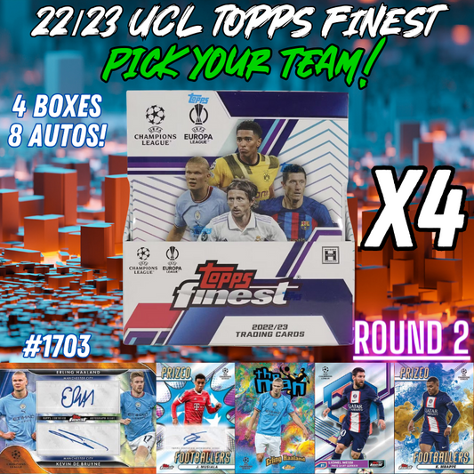 Break 1703 - 22/23 Topps Finest UEFA Hobby - HALF CASE - Pick Your Player / Team ROUND 2!