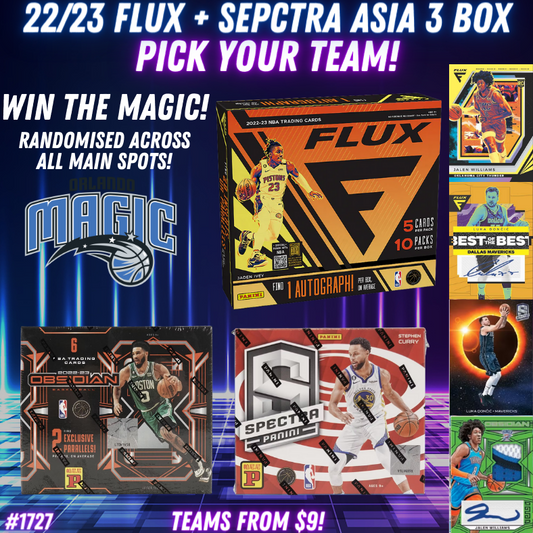 Break 1727 - NBA 22/23 Flux x Obsidian x Spectra 3 Box - WIN MAGIC Pick Your Team!