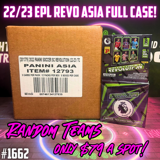 Break 1733 - 22/23 EPL Revolution Hobby Asia Edition - Full Case - 8 Boxes - Random Teams!