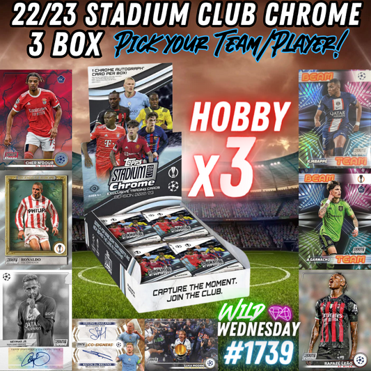 Break 1739 - 22/23 UCL Stadium Club Hobby 3 Box - Pick Your Team/Player!