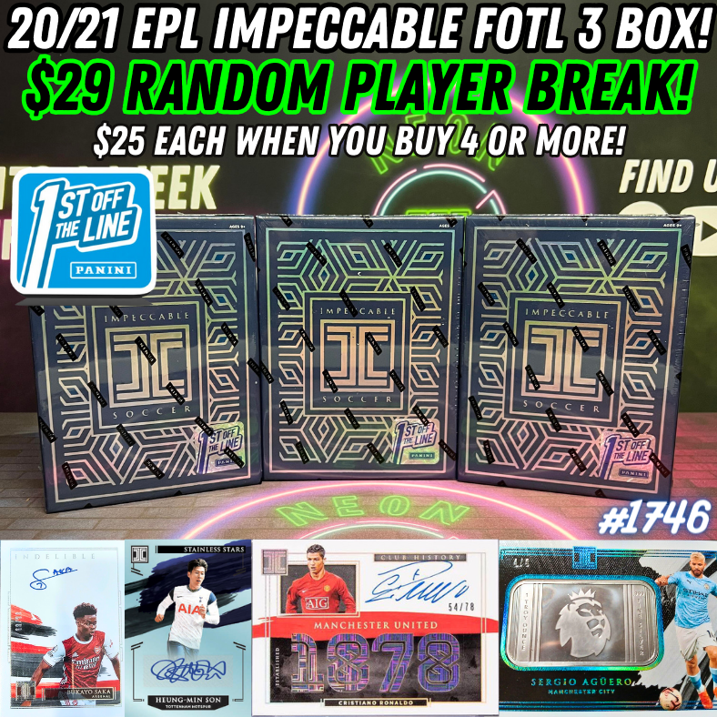 Break 1746 - 20/21 Panini Impeccable Premier League FOTL - 3x Hobby Boxes - Random Player Break!