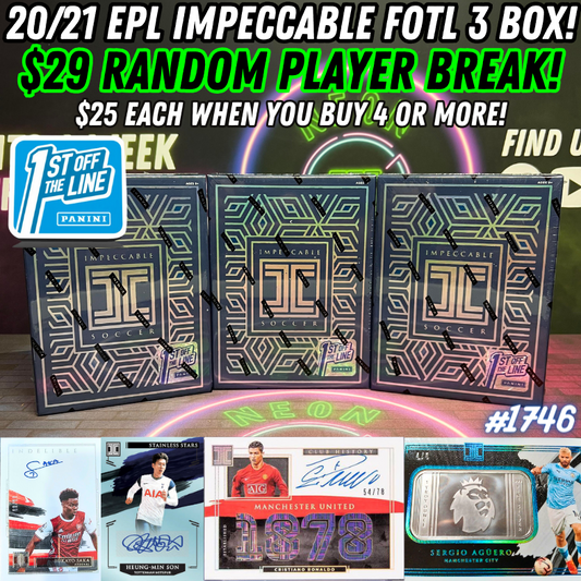 Break 1746 - 20/21 Panini Impeccable Premier League FOTL - 3x Hobby Boxes - Random Player Break!