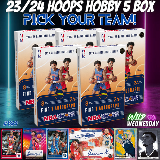 Break 1869 - NBA 23/24 Hoops Hobby 5 Box - Pick Your Team!